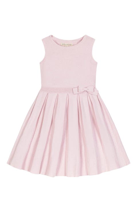 Girls' Organic Pleated Sweater Dress, Kids