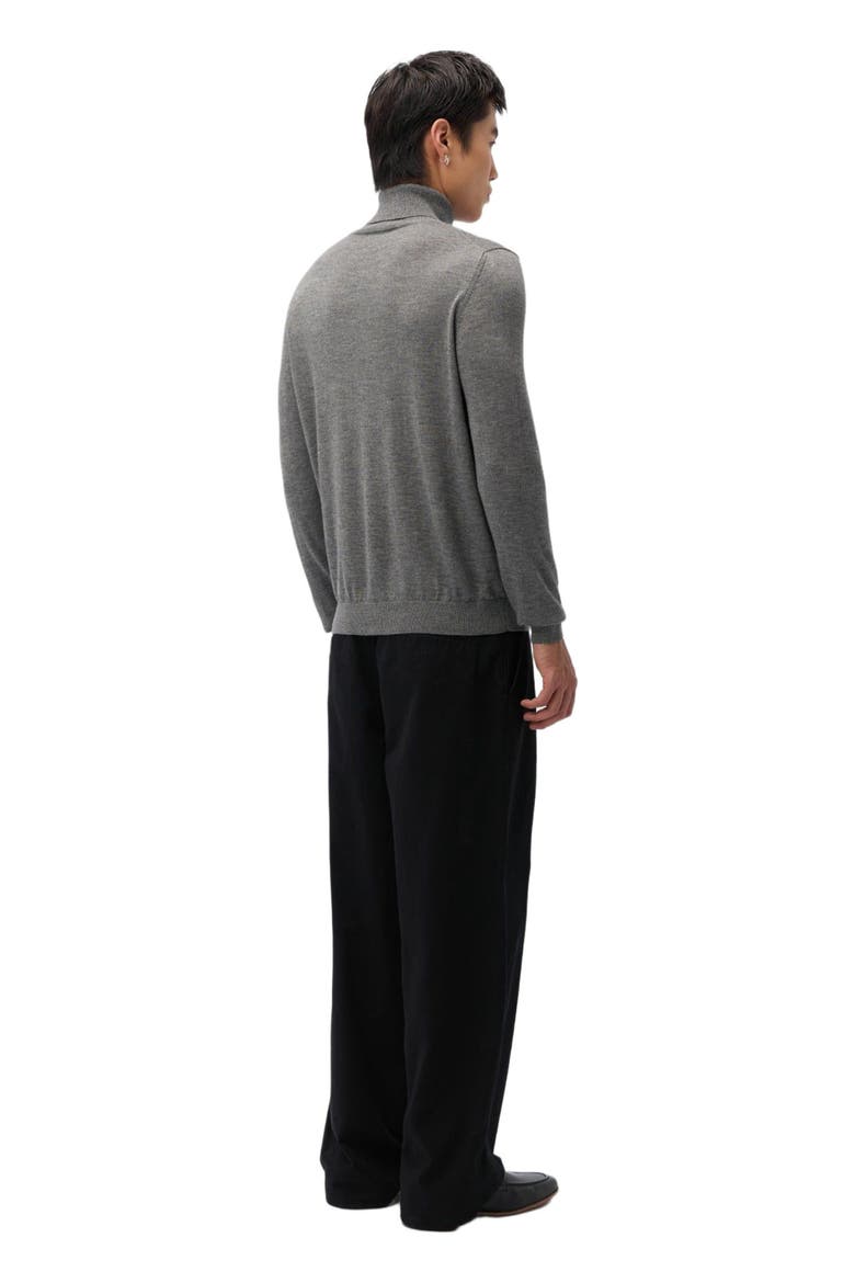 Cashmere-Silk Turtleneck Sweater, Alternate, color, dim gray