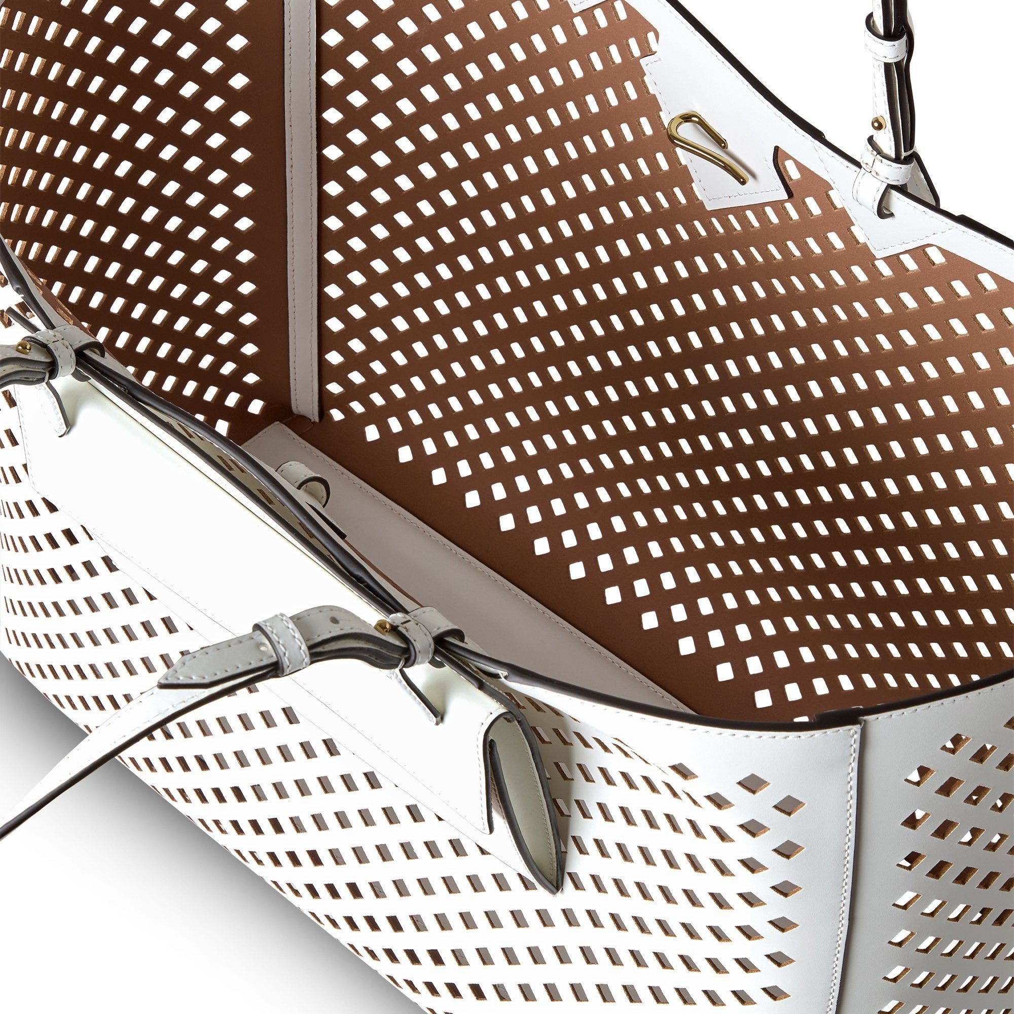 Mulberry XL Perforated Leather Tote, Alternate, color, White