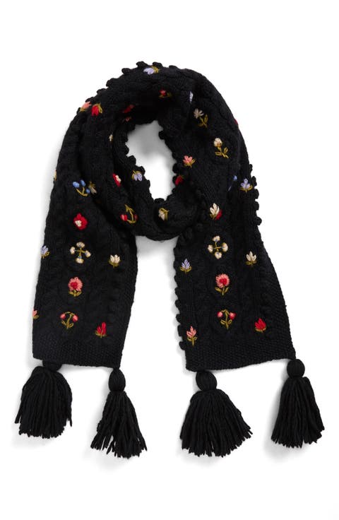 Narrow Cable Knit Scarf