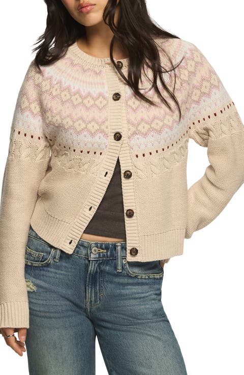 Fair Isle Cotton Blend Cardigan