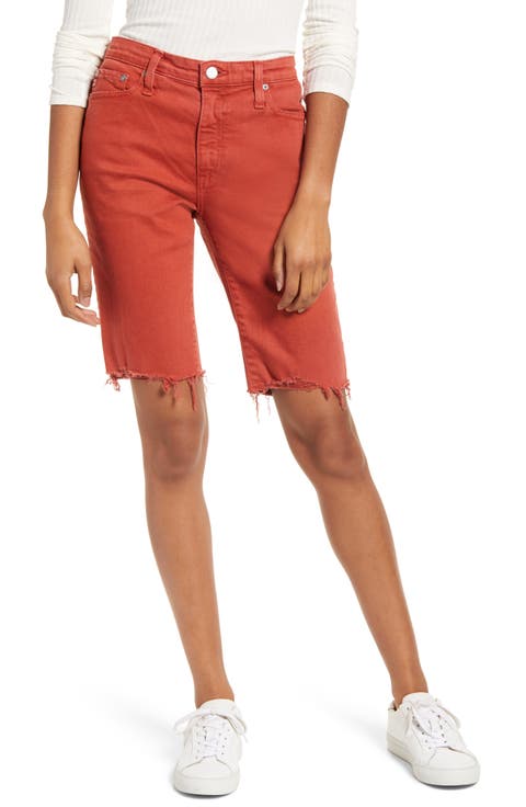 Chrissy Frayed Hem Bermuda Shorts