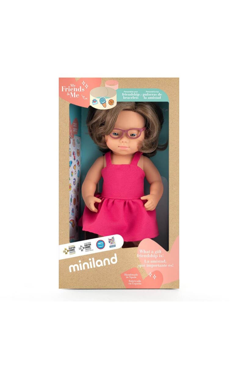Miniland Baby Doll Caucasian Girl With Down Syndrome And Glasses 15'' (Box) - My Friends & Me, Alternate, color, Light Skin