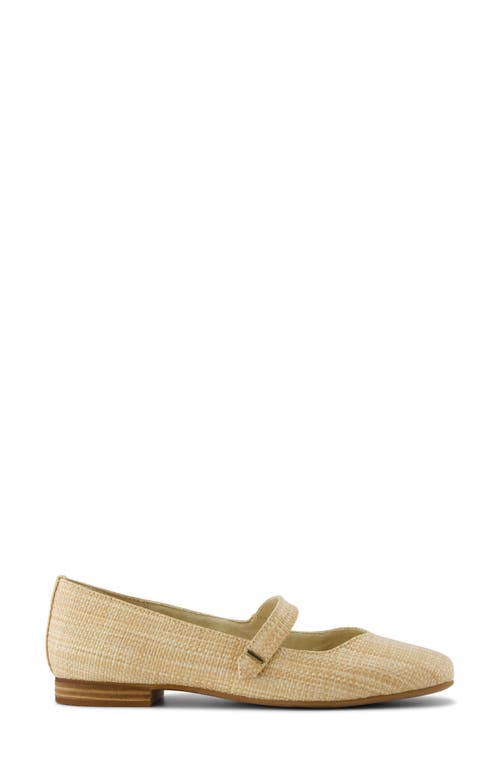 Toms Bianca Mary Jane Flat In Almond Raffia