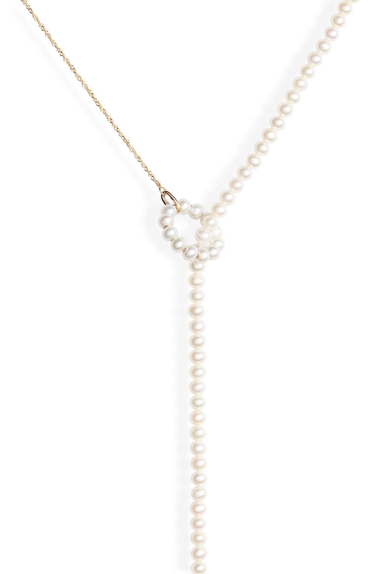 Pearl Lariat Necklace, Alternate, color, GOLD/ PEARL