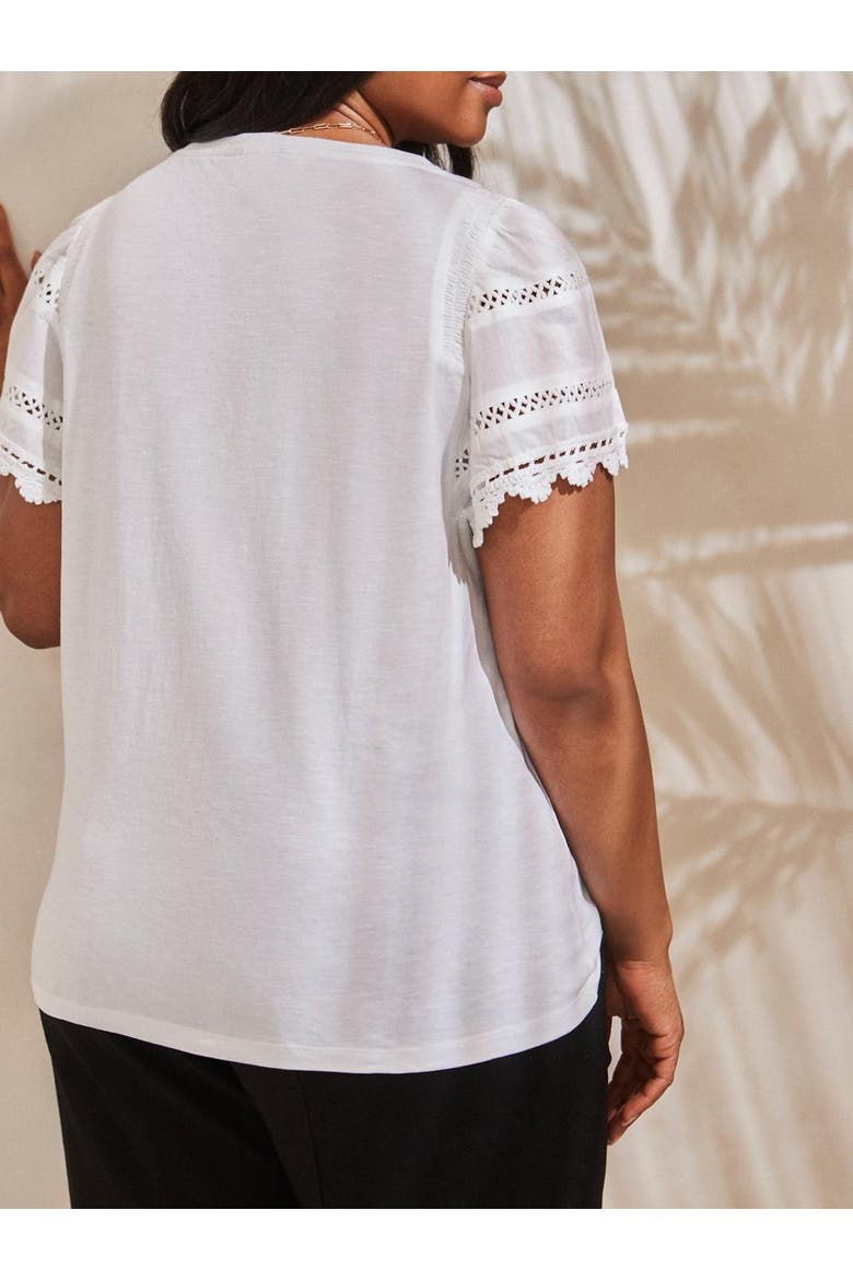 Angel Sleeve Neck Top, Alternate, color, White