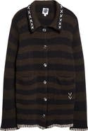 YanYan Softi Stripe Wool Blend Work Jacket
