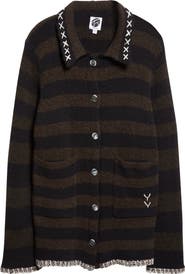 YanYan Softi Stripe Wool Blend Work Jacket