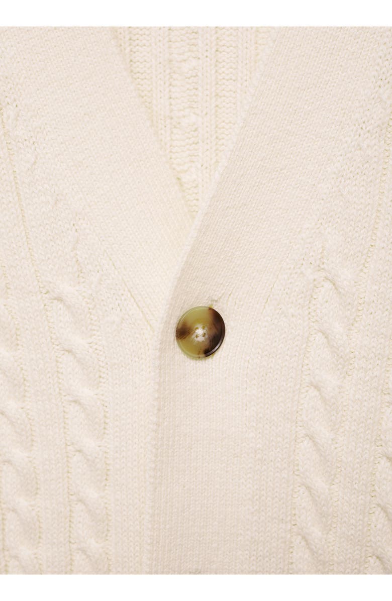 MANGO Cable Stitch Cotton Blend Cardigan, Alternate, color, 