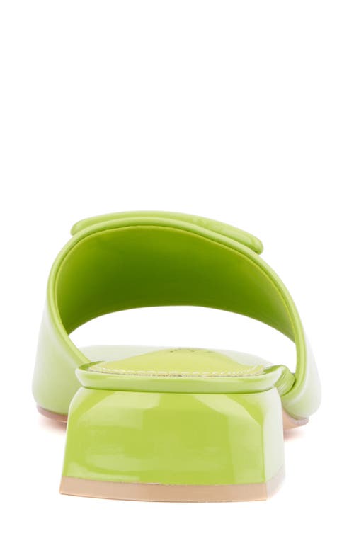 Torgeis Polyanna Block Heel Slide Sandal In Green