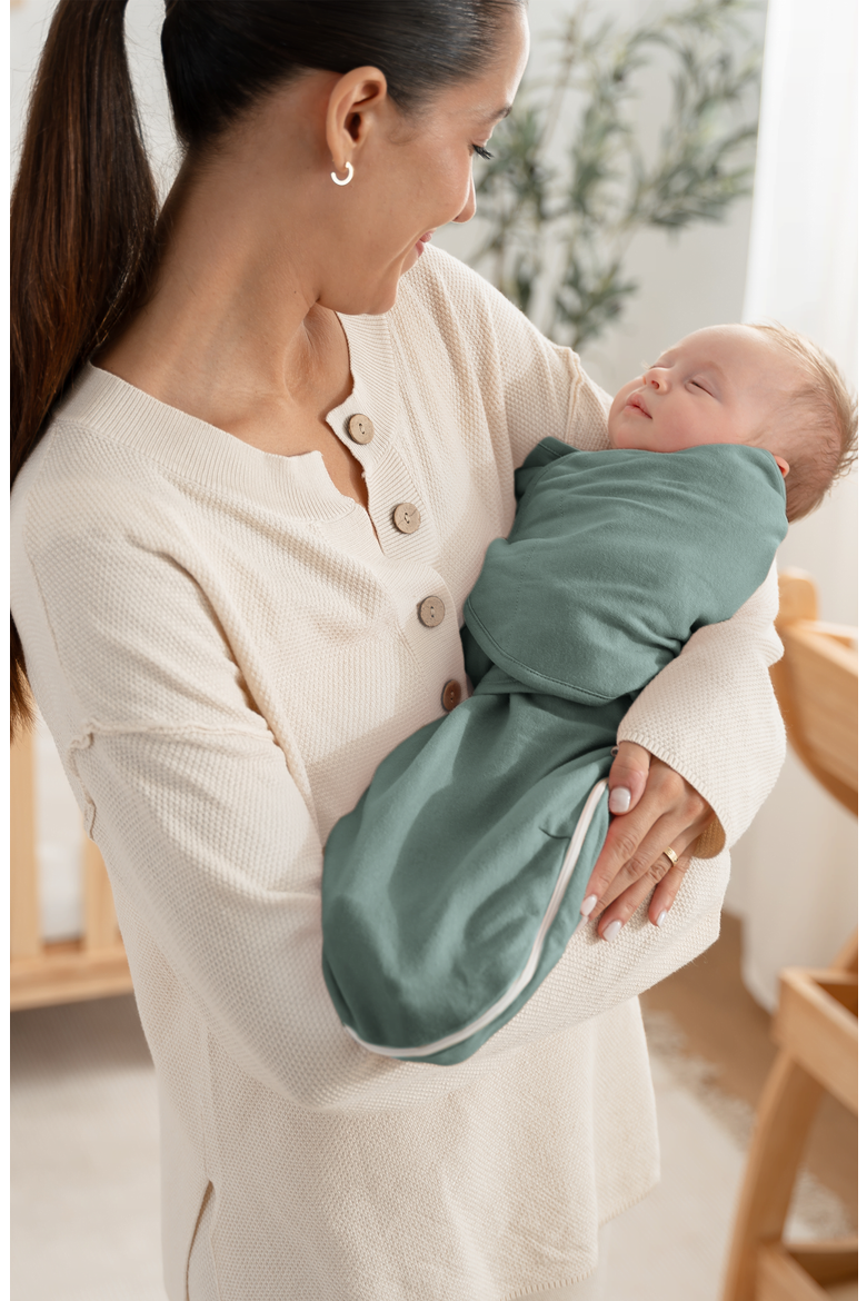 Easy Swaddle Blankets with Zipper, Alternate, color, Stone, Sage, Azul