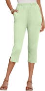 Roaman's Plus Size Soft Knit Relaxed Pull On Capri Pant
