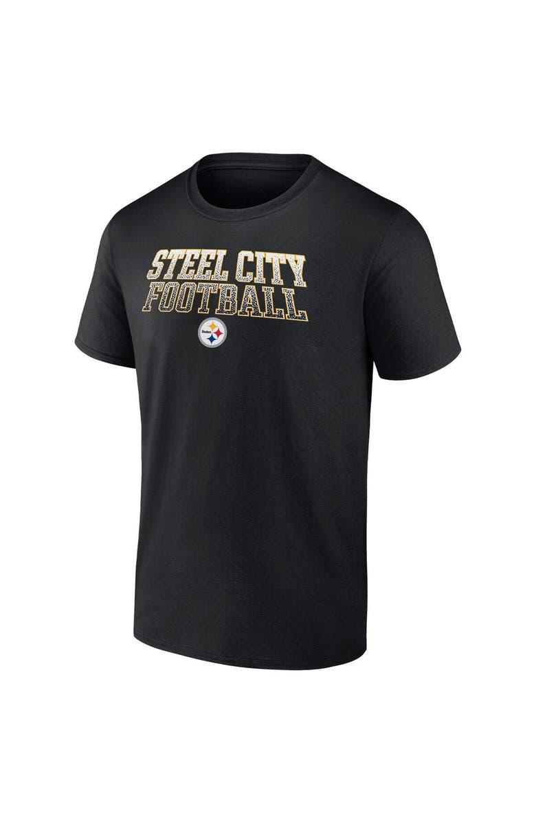 FANATICS Men's Fanatics Branded Black Pittsburgh Steelers Heavy Hitter T-Shirt, Alternate, color, 
