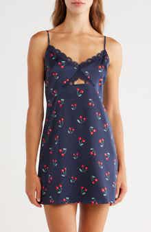 Abound Lace Trim Satin Chemise