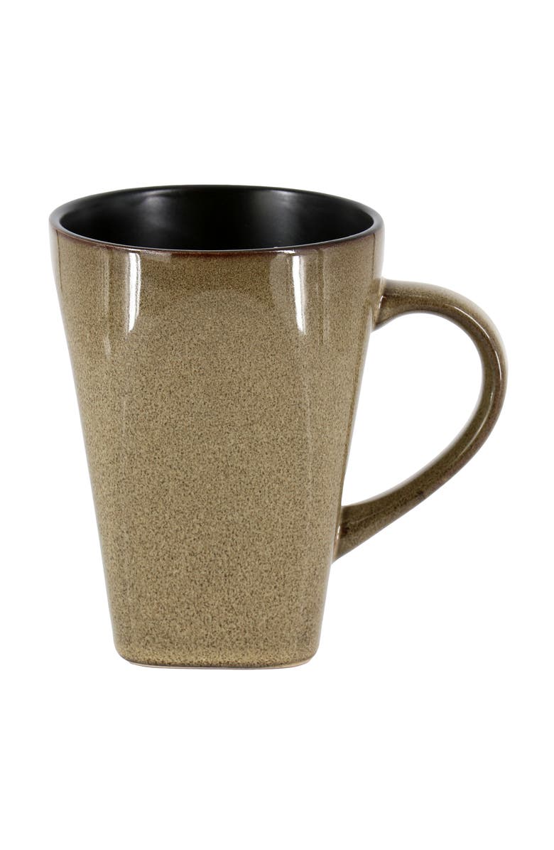 Gibson Elite Kiesling 16 Piece Hard Square Stoneware Dinnerware Set, Alternate, color, Beige