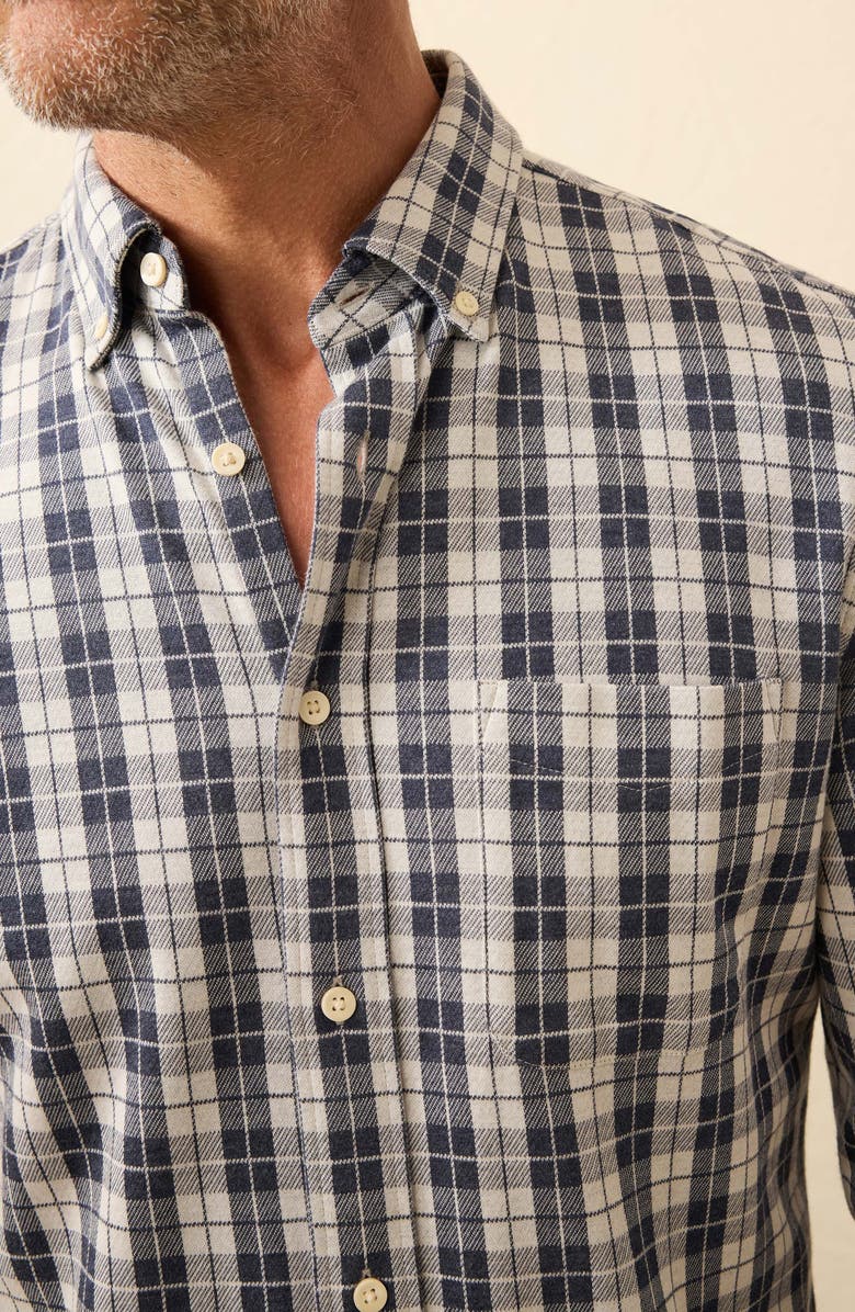 Faherty Coastline Knit Button-Down Shirt, Alternate, color, Royal Canyon Plaid