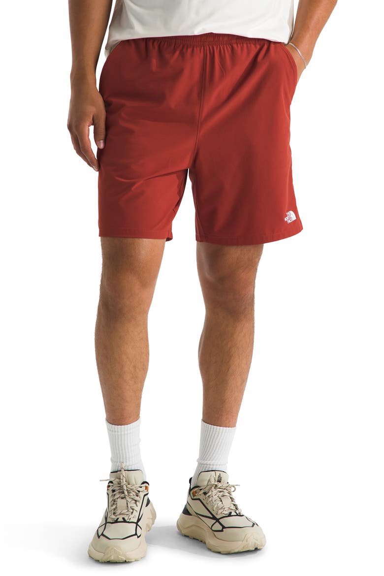 Wander 2-in-1 Shorts, Main, color, IRON CLAY/ LAVA RED