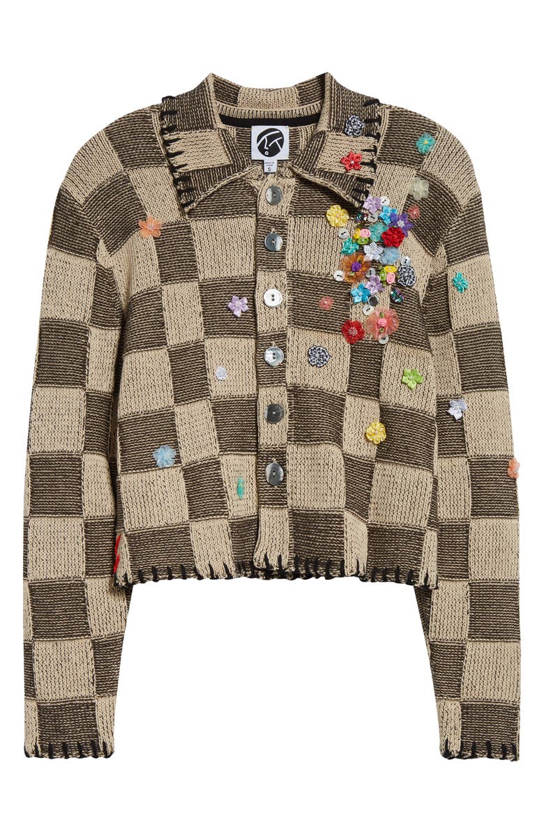 YanYan Shrunken Floral Embellished Cardigan, Alternate, color,