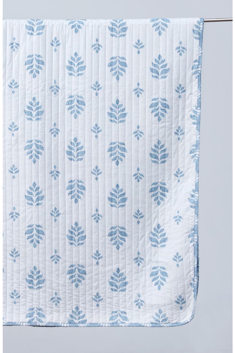 French Floral Design Quilt & Sham Set, Alternate, color, BLUE