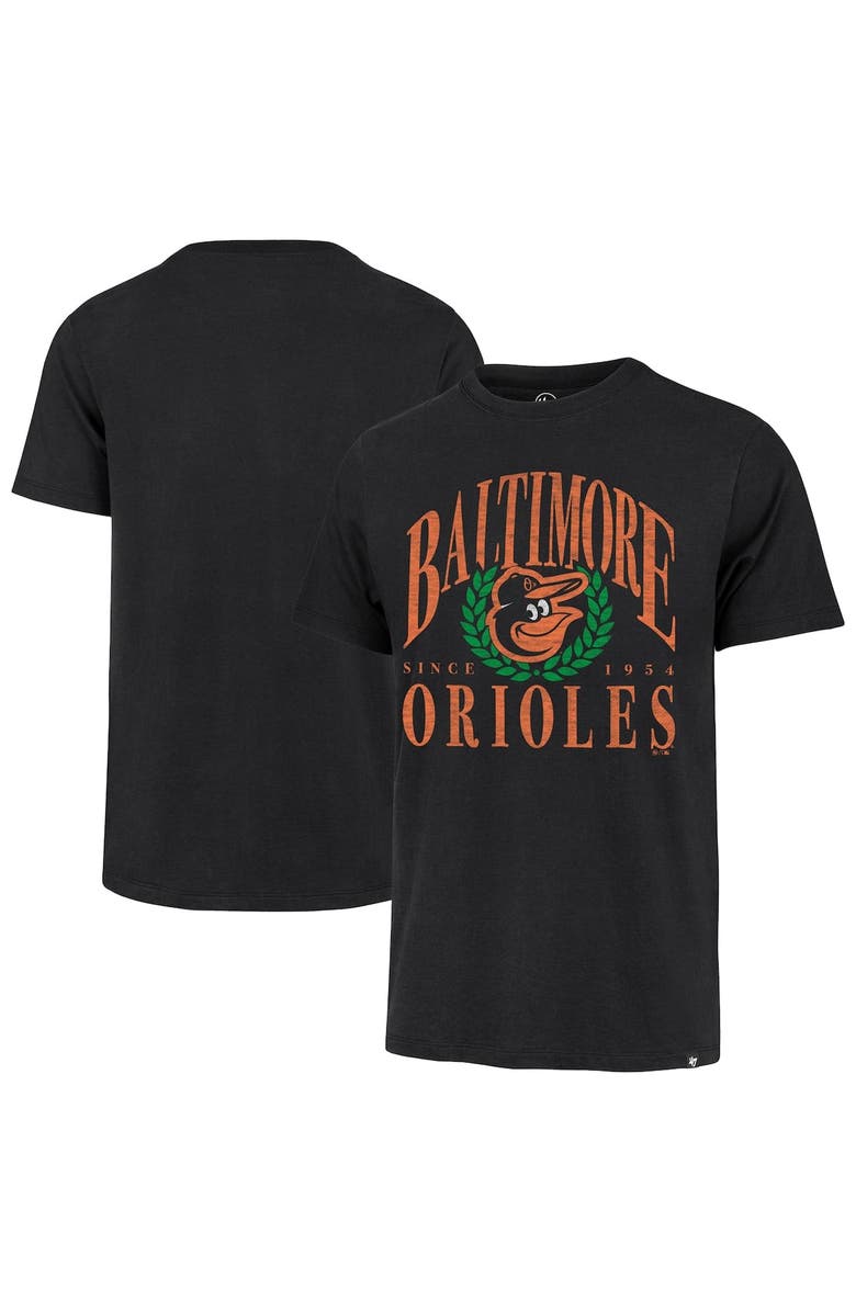 '47 Men's '47 Black Baltimore Orioles Pitchout Franklin T-Shirt, Alternate, color, Black