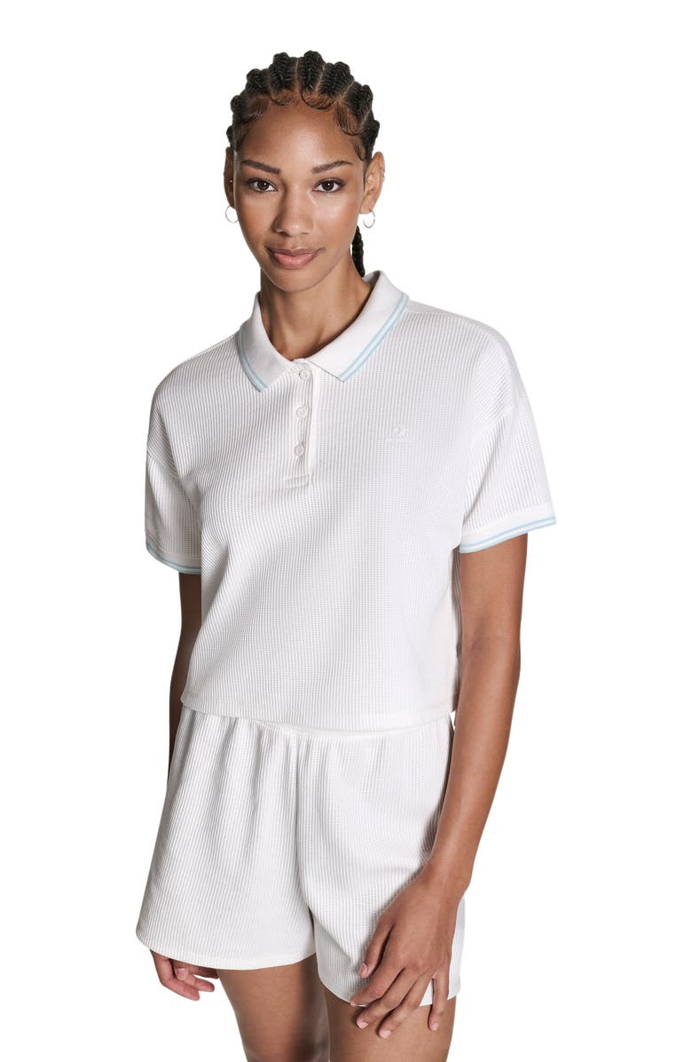 Converse Cropped Waffle Polo, Alternate, color, White 10A