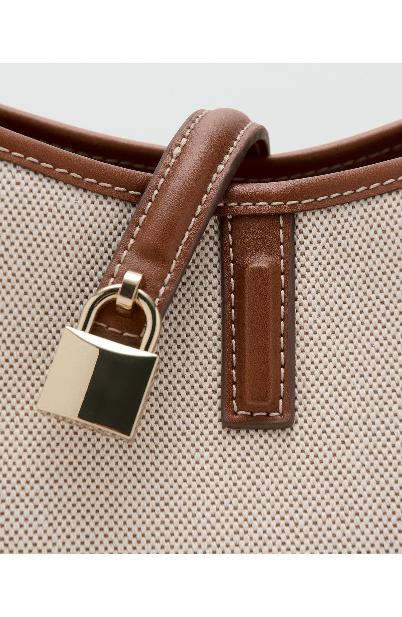 MANGO Contrasting Canvas Bucket Bag, Alternate, color, 