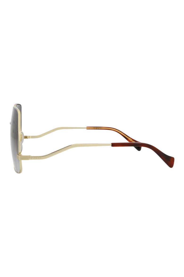 61mm Square Sunglasses, Alternate, color, GOLD GOLD GREY
