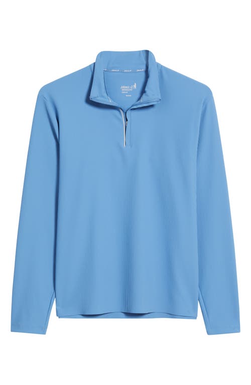Johnnie-o Hoppin Rib Quarter Zip In Blue