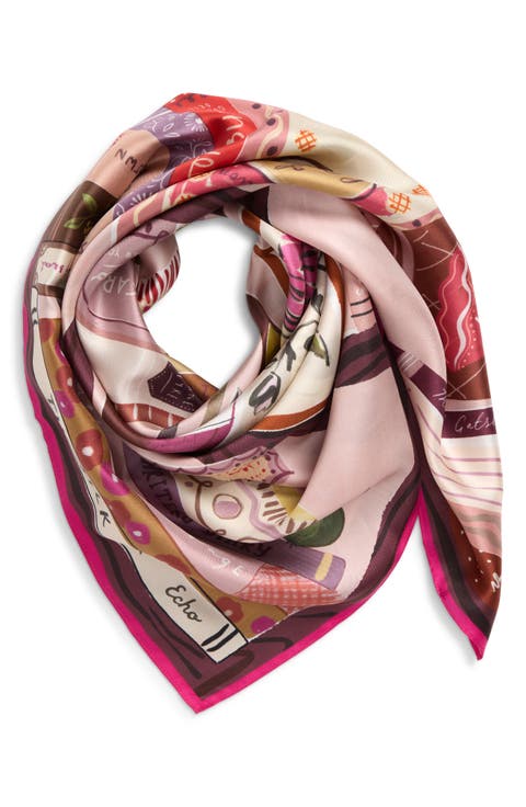 Bookworm Silk Square Scarf