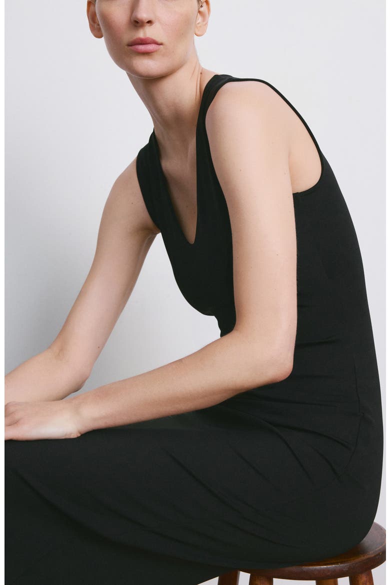 Sleeveless V-Neck Dress, Alternate, color, BLACK