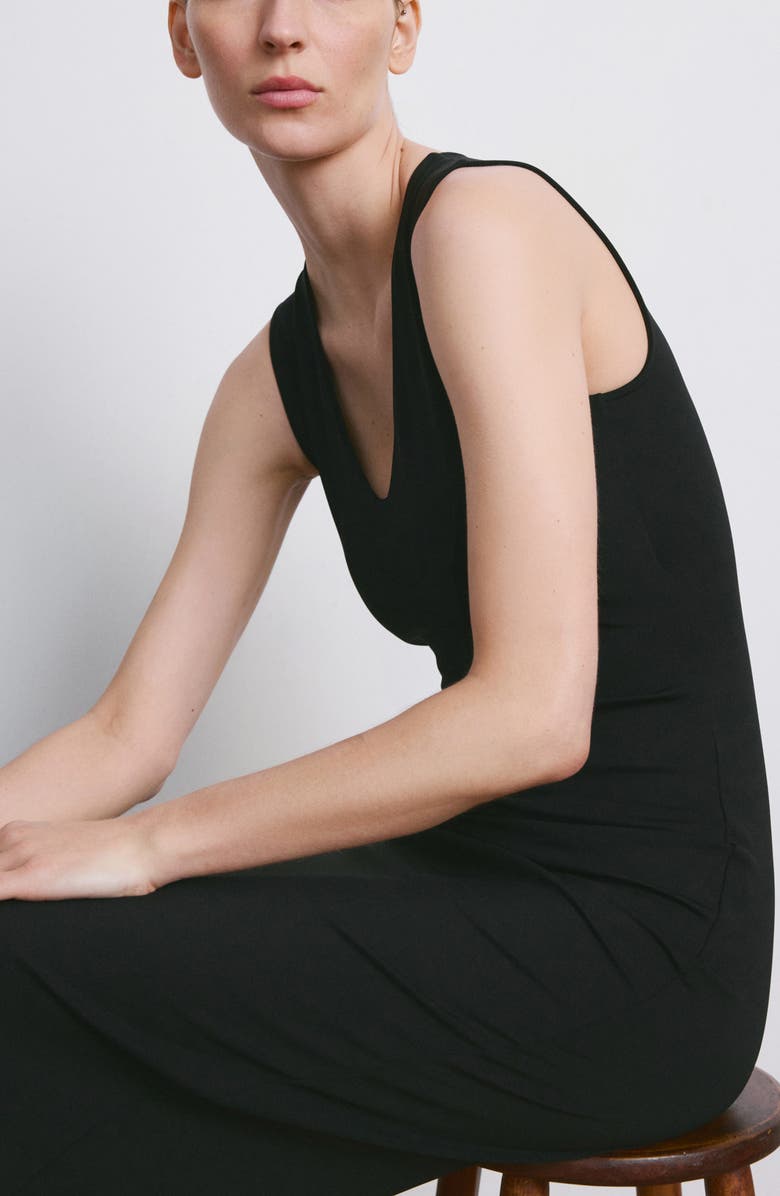 MANGO Sleeveless V-Neck Dress, Alternate, color, Black