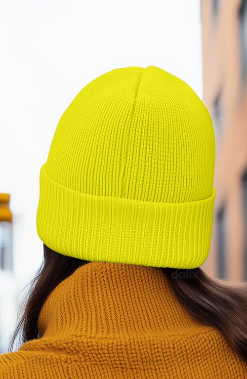 Dalix Espresso Martini Beanie Cap In Yellow