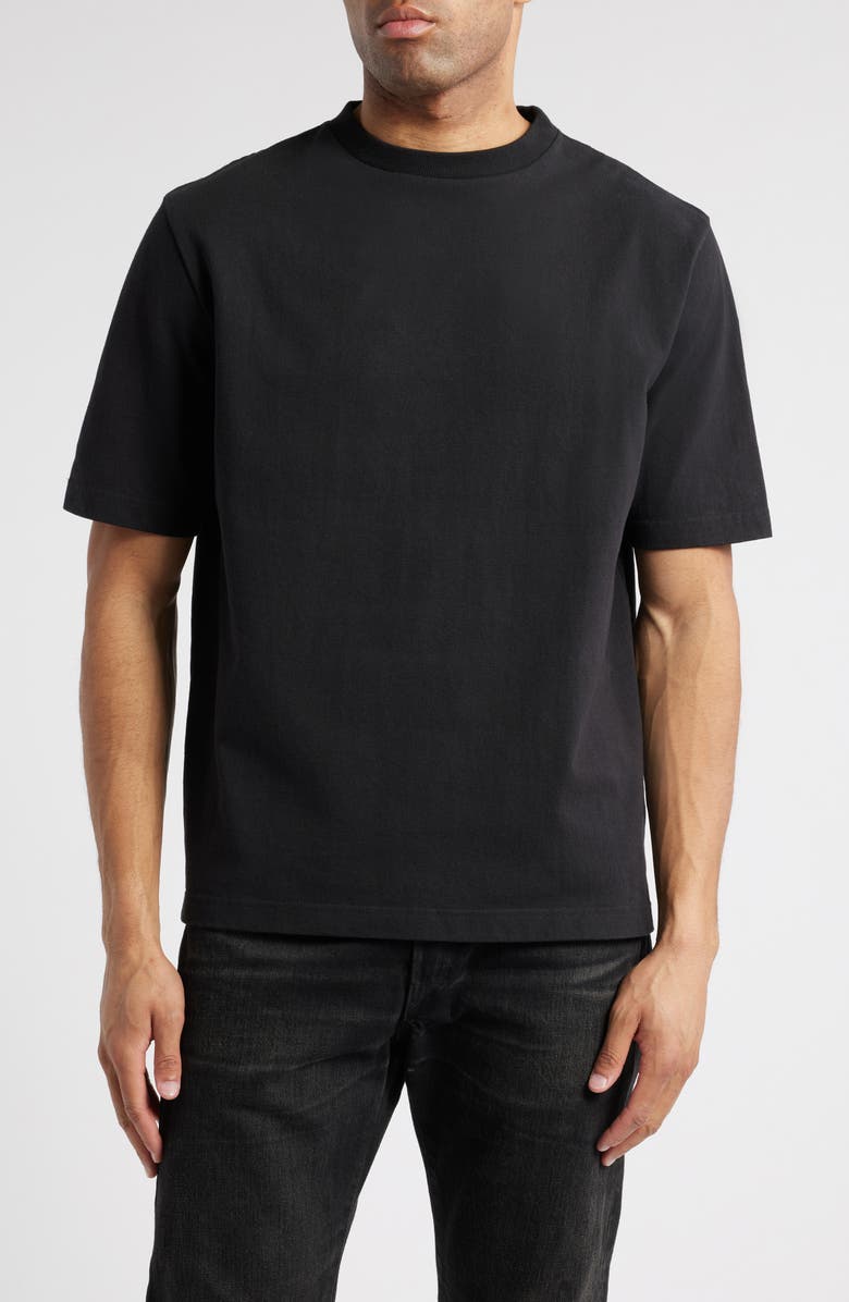 EDWIN Solid Black Cotton T-Shirt, Main, color, Black