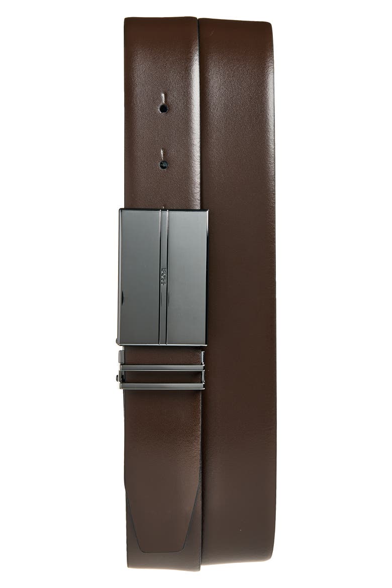 Gomero Leather Belt, Alternate, color, BLACK/ GREY
