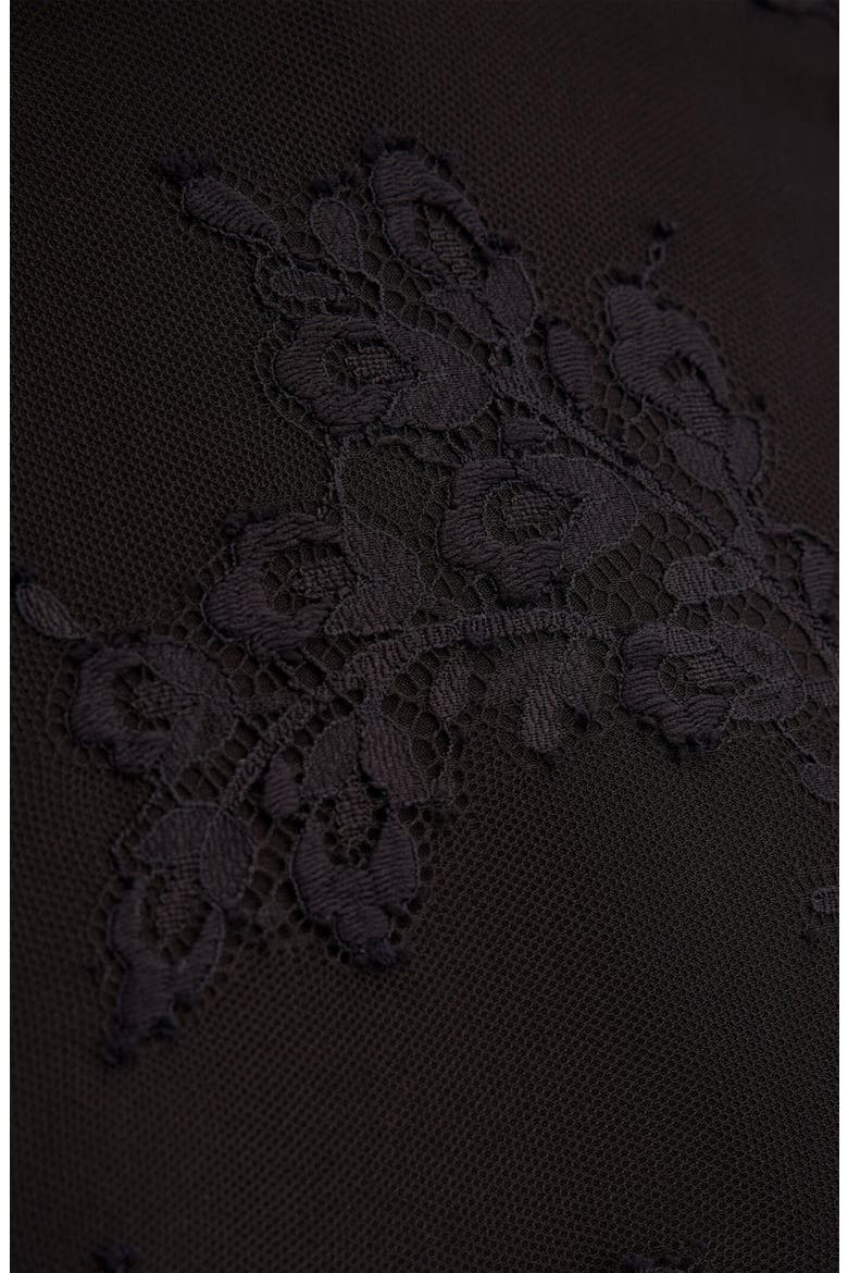 Catalina Lace Long Sleeve Minidress, Alternate, color, BLACK
