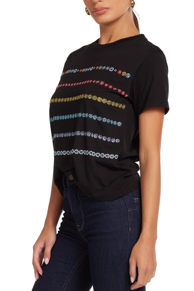 Ursula Crystal Evil Eye Stripe Top, Alternate, color, Black