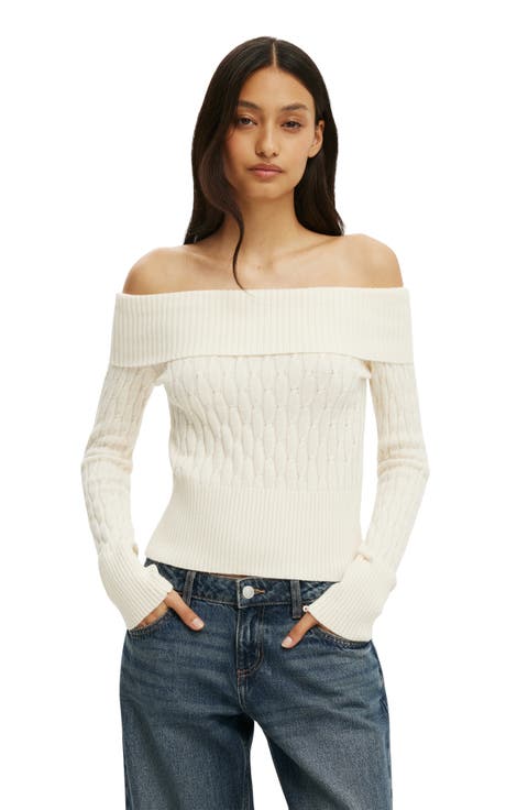 Women's Lotus Off Shoulder Knit
