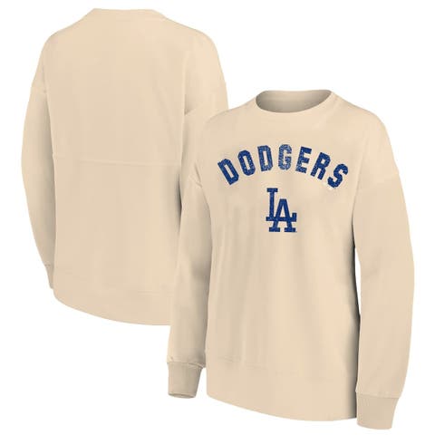 Women's Profile  Oatmeal Los Angeles Dodgers Plus Size French Terry Pullover Sweatshirt