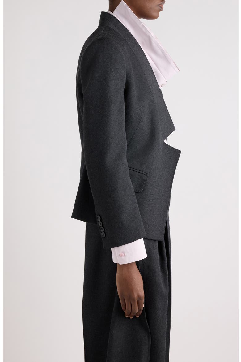 Reverse Lapel Wool Jacket, Alternate, color, DARK GREY