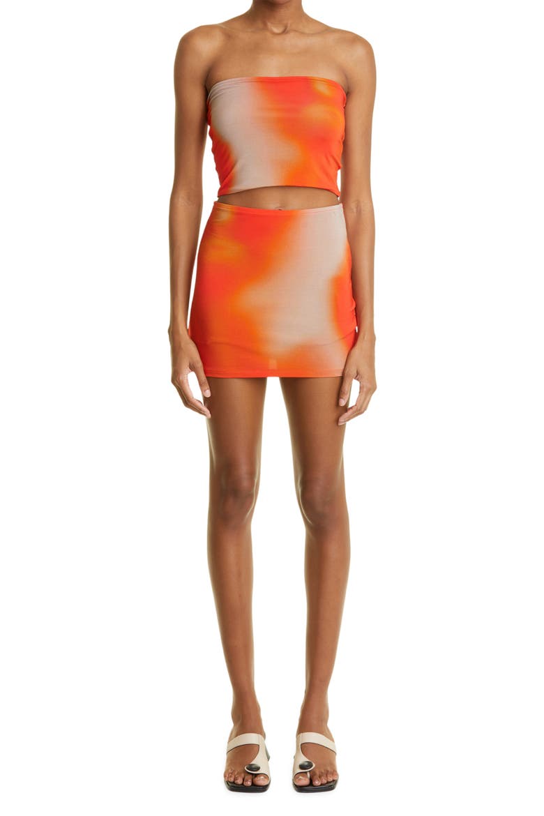 Varda Knit Miniskirt, Alternate, color, RED