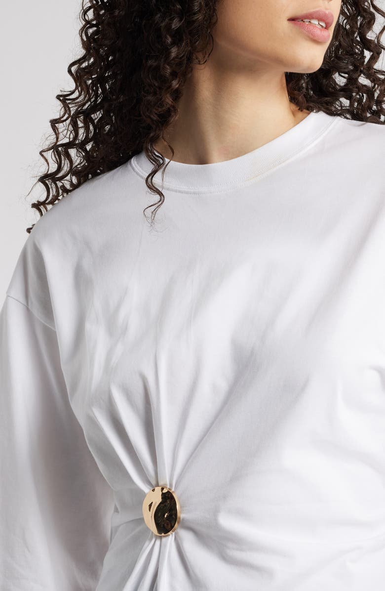 & Other Stories Draped Brooch Tunic T-Shirt, Alternate, color, 