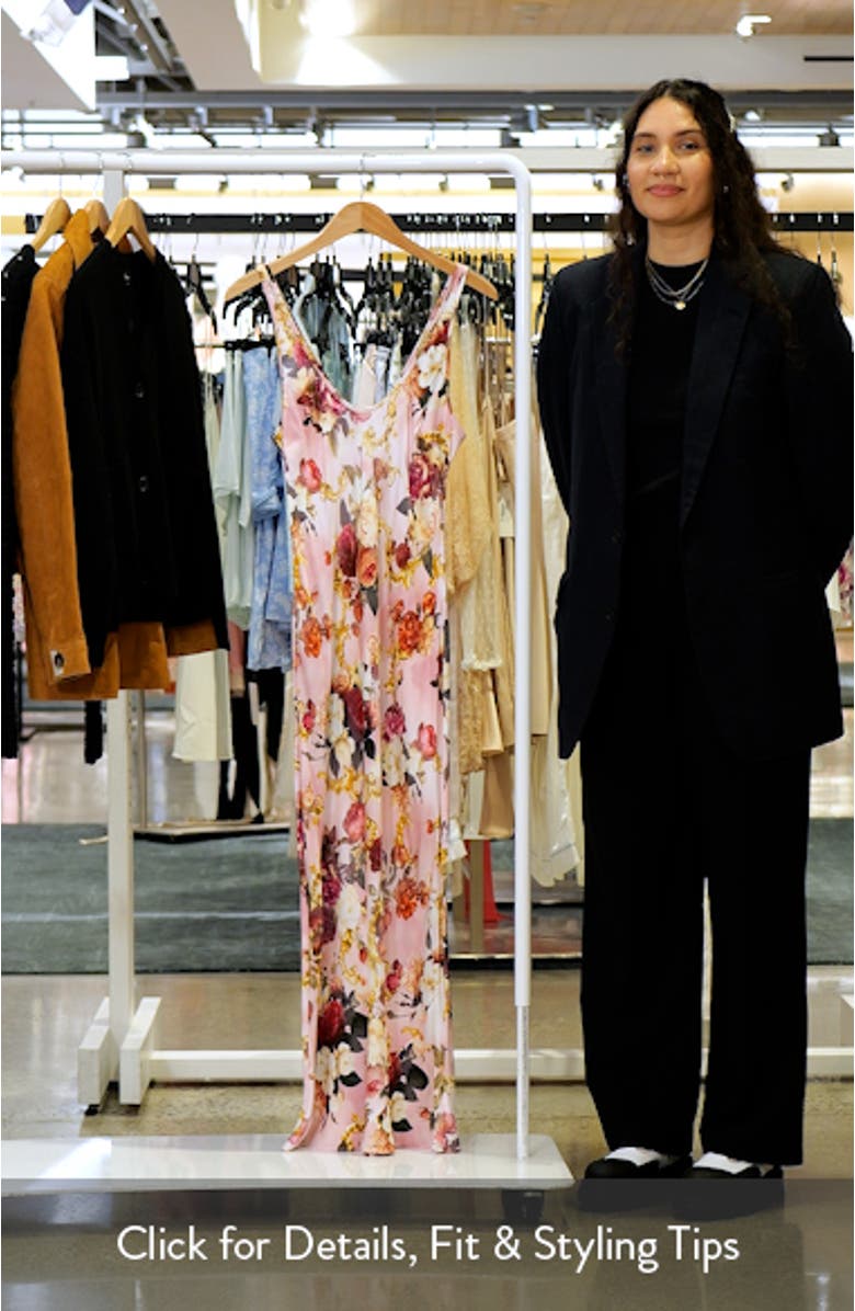 Akiya Floral Satin Maxi Dress, sales video thumbnail