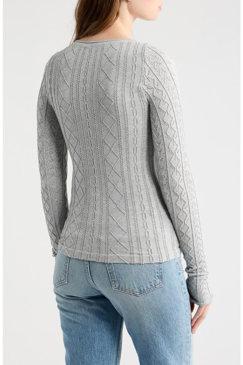 So Soft Seamless Long Sleeve Top, Alternate, color, HEATHER GREY