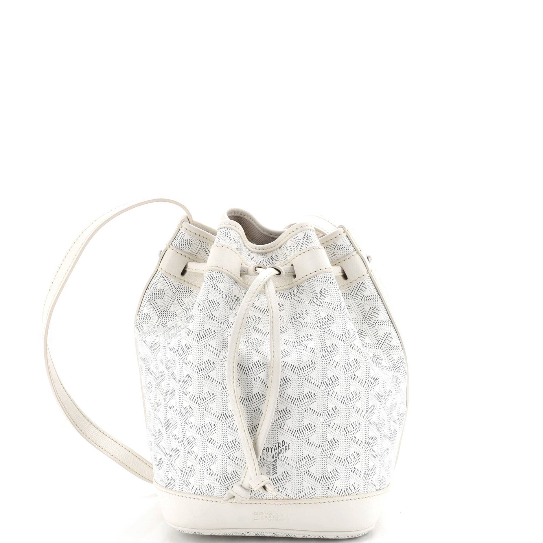 Pre-Owned Goyard Petit Flot Bucket Bag Coated Canvas PM, Main, color, White