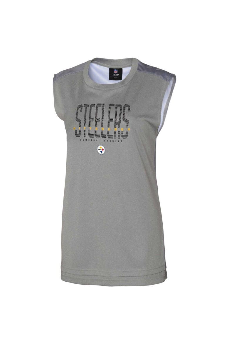 Women's Gray Pittsburgh Steelers No Sweat Tank Top, Alternate, color, Gray