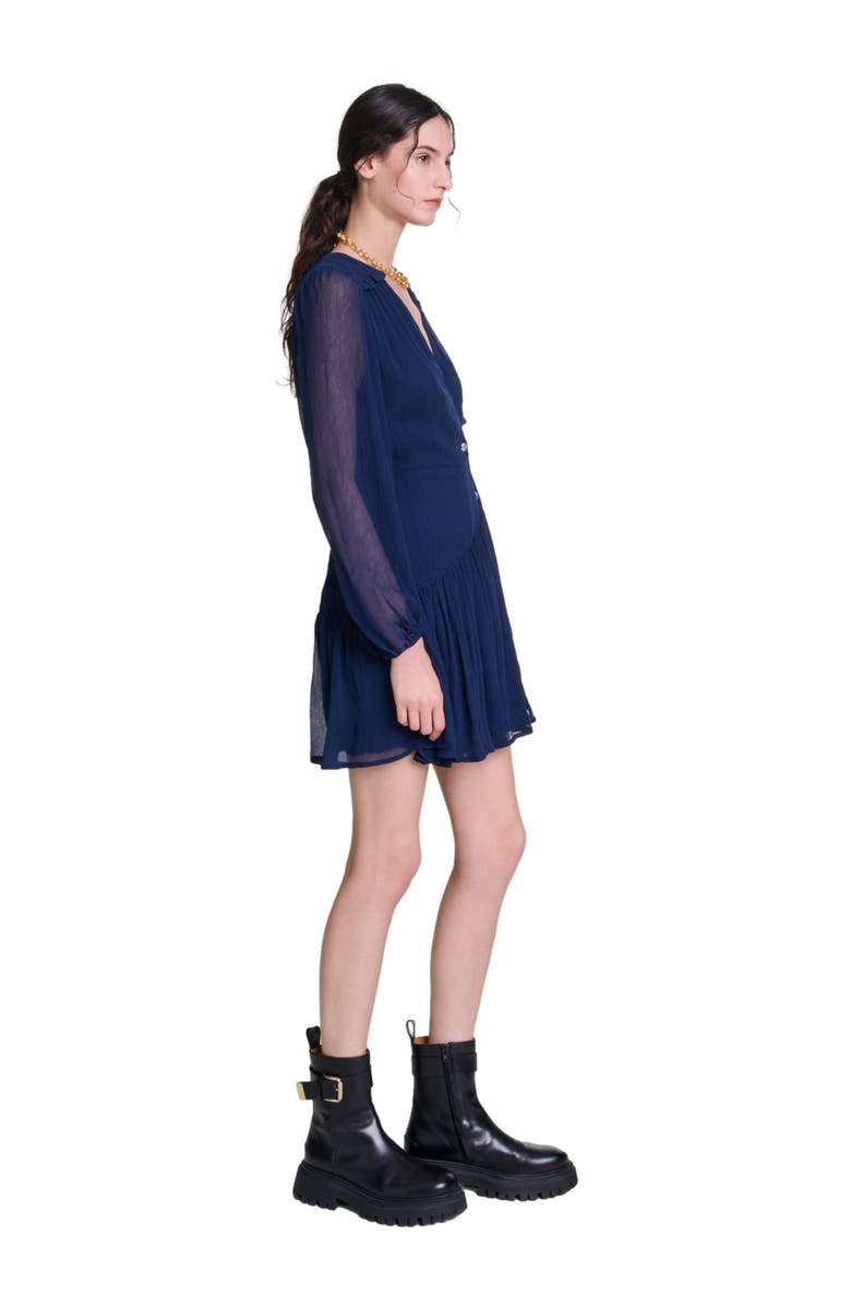 maje Short ruffled dress, Alternate, color, 