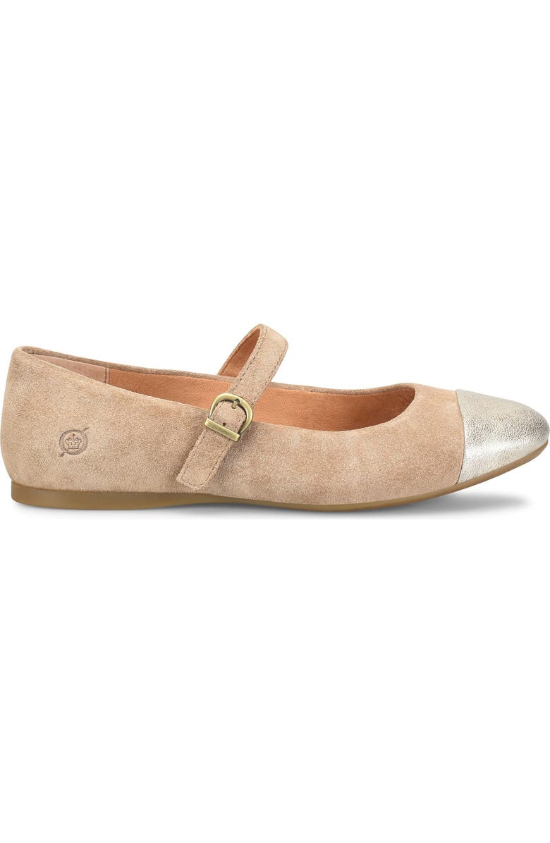 Børn Batti Mary Jane Flat, Alternate, color, Taupe/ Gold Combo