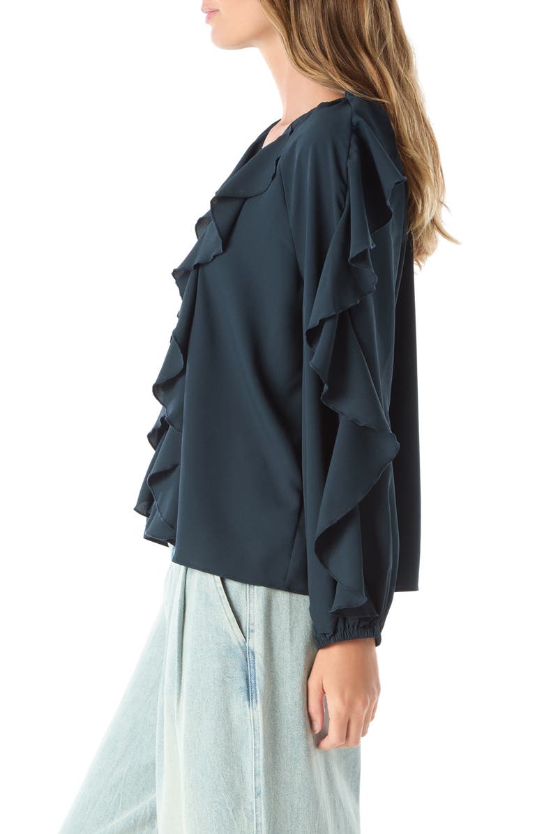 DO by Dee Ocleppo Elysia Ruffle Top, Alternate, color, New Navy