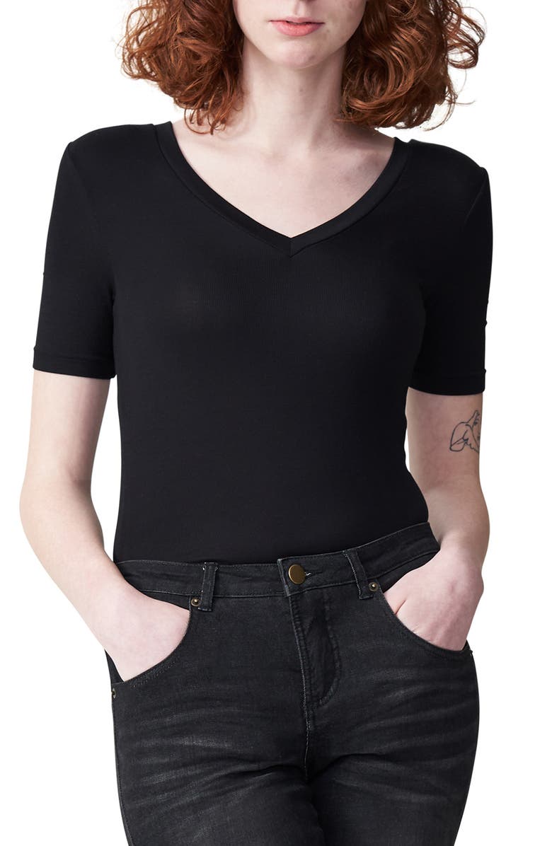 Universal Standard Foundation V-Neck Short Sleeve Tee, Main, color,