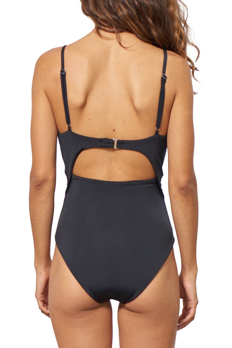 Kia Cutout One-Piece Swimsuit, Alternate, color, BLACK
